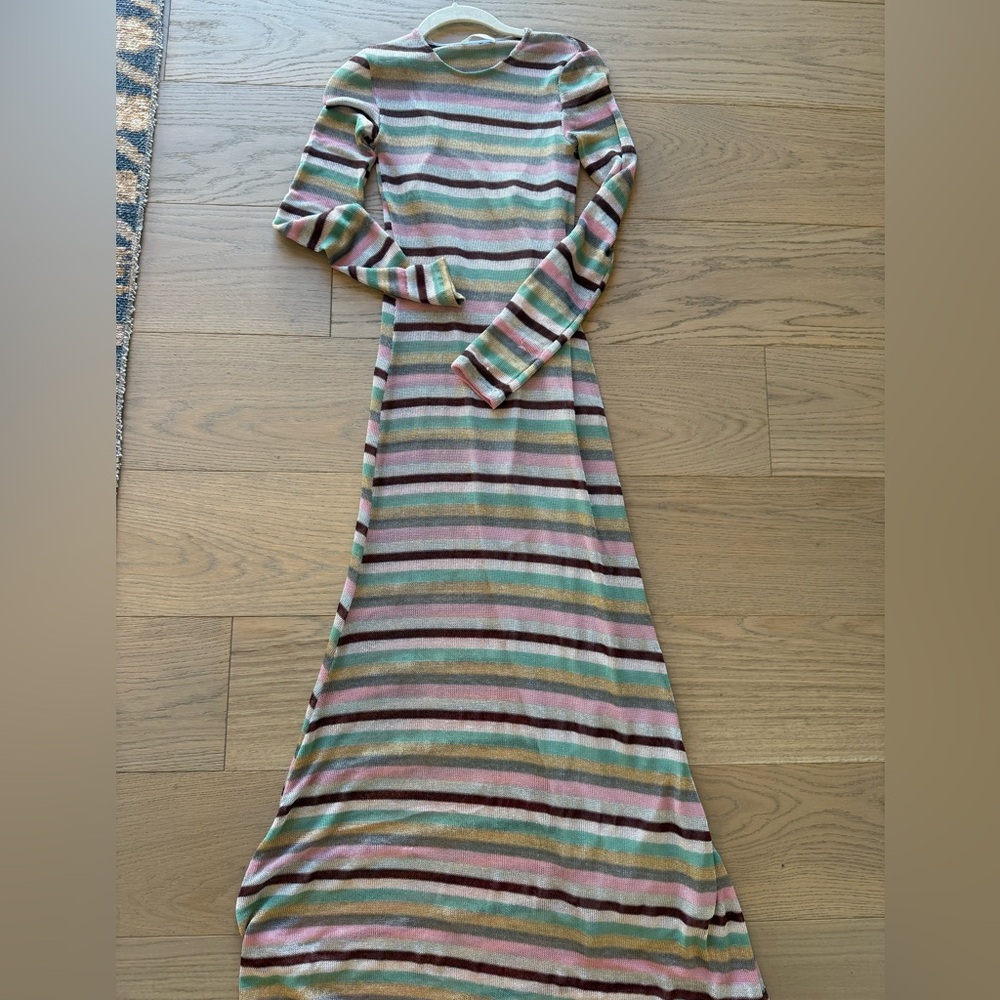 Zara Striped Multicolor Long Sleeve Dress